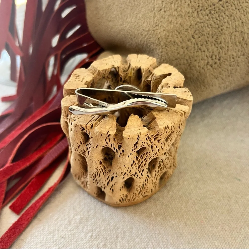Silver Tie Clip with Tiger Eye Stone